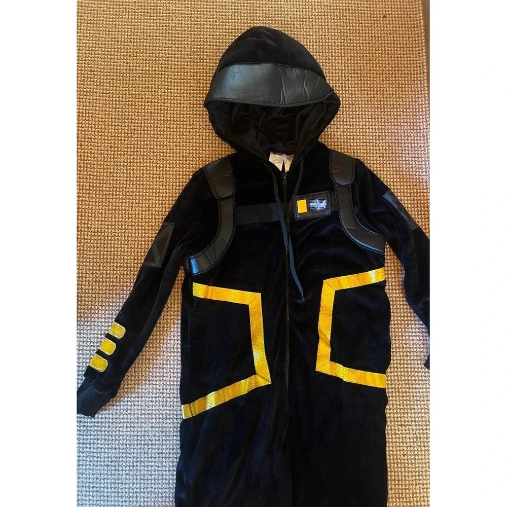 Fortnite Dark Voyager Union Suit Costume Teen Cosplay Halloween GamerHooded